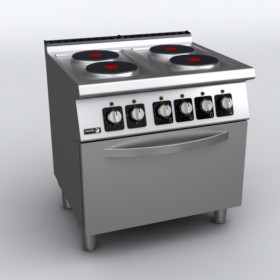 Fourneau électrique professionnel 4 plaques sur four FAGOR - cuisinière professionnelle