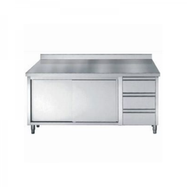 Armoire de travail inox avec dosseret