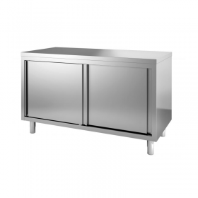 Armoire de travail inox 600 avec roulettes en option