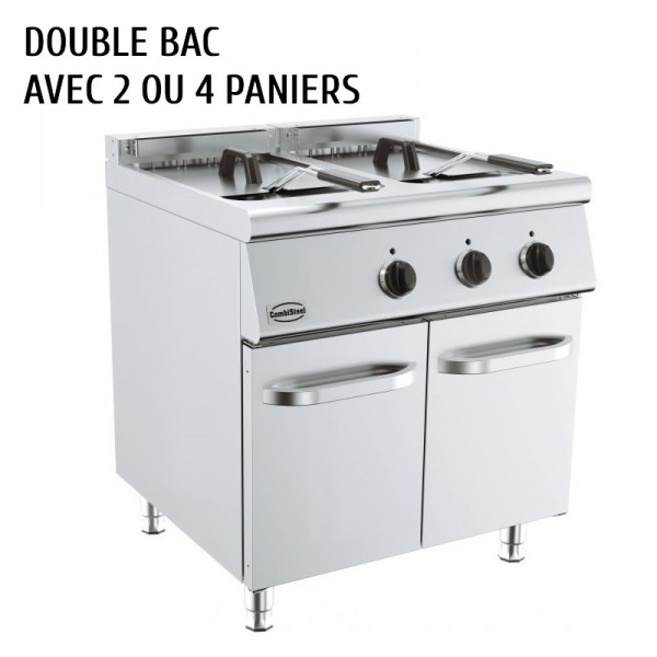 Friteuse double bac electrique combisteel 2 ou 4 paniers