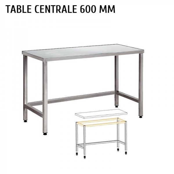 Table inox centrale prof 600 mm MAPAL